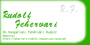 rudolf fehervari business card